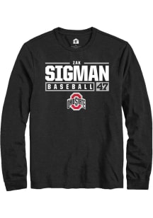 Zak Sigman  Ohio State Buckeyes Black Rally NIL Stacked Box Long Sleeve T Shirt