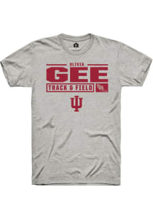 Olivia Gee Ash Indiana Hoosiers NIL Stacked Box Short Sleeve T Shirt