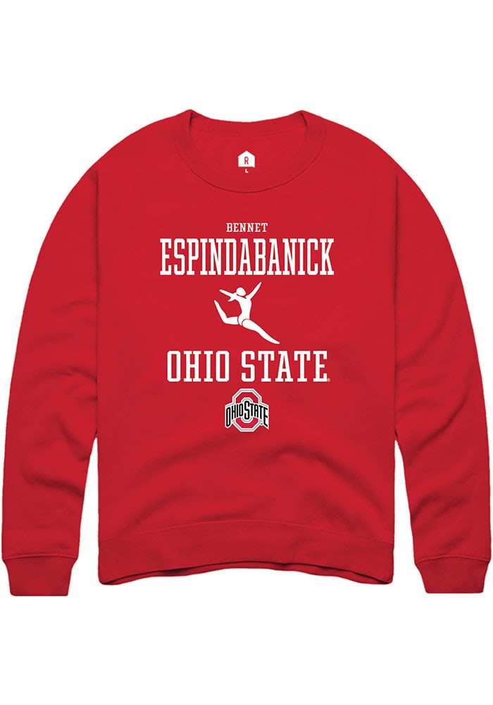 Bennet EspindaBanick  Rally Ohio State Buckeyes Mens Red NIL Sport Icon Long Sleeve Crew Sweatshir..