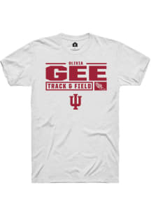 Olivia Gee White Indiana Hoosiers NIL Stacked Box Short Sleeve T Shirt