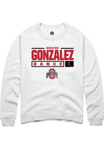 Berlynn Gonzalez  Rally Ohio State Buckeyes Mens White NIL Stacked Box Long Sleeve Crew Sweatshi..