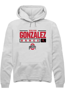 Berlynn Gonzalez  Rally Ohio State Buckeyes Mens White NIL Stacked Box Long Sleeve Hoodie