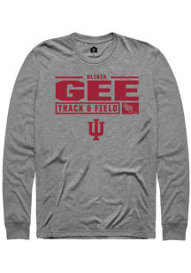 Olivia Gee Rally Mens Graphite Indiana Hoosiers NIL Stacked Box Tee