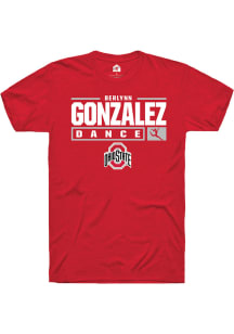 Berlynn Gonzalez  Ohio State Buckeyes Red Rally NIL Stacked Box Short Sleeve T Shirt