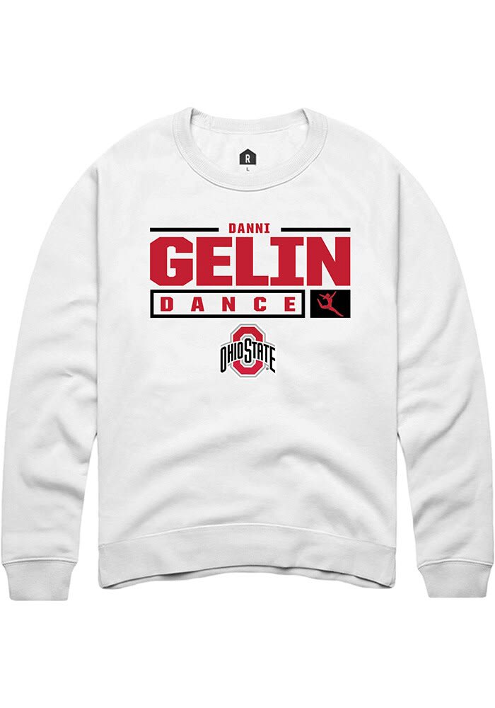 Danni Gelin Rally Ohio State Buckeyes Mens NIL Stacked Box Long Sleeve Crew Sweatshirt