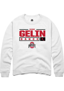 Danni Gelin  Rally Ohio State Buckeyes Mens White NIL Stacked Box Long Sleeve Crew Sweatshirt