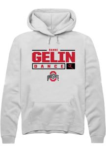 Danni Gelin  Rally Ohio State Buckeyes Mens White NIL Stacked Box Long Sleeve Hoodie