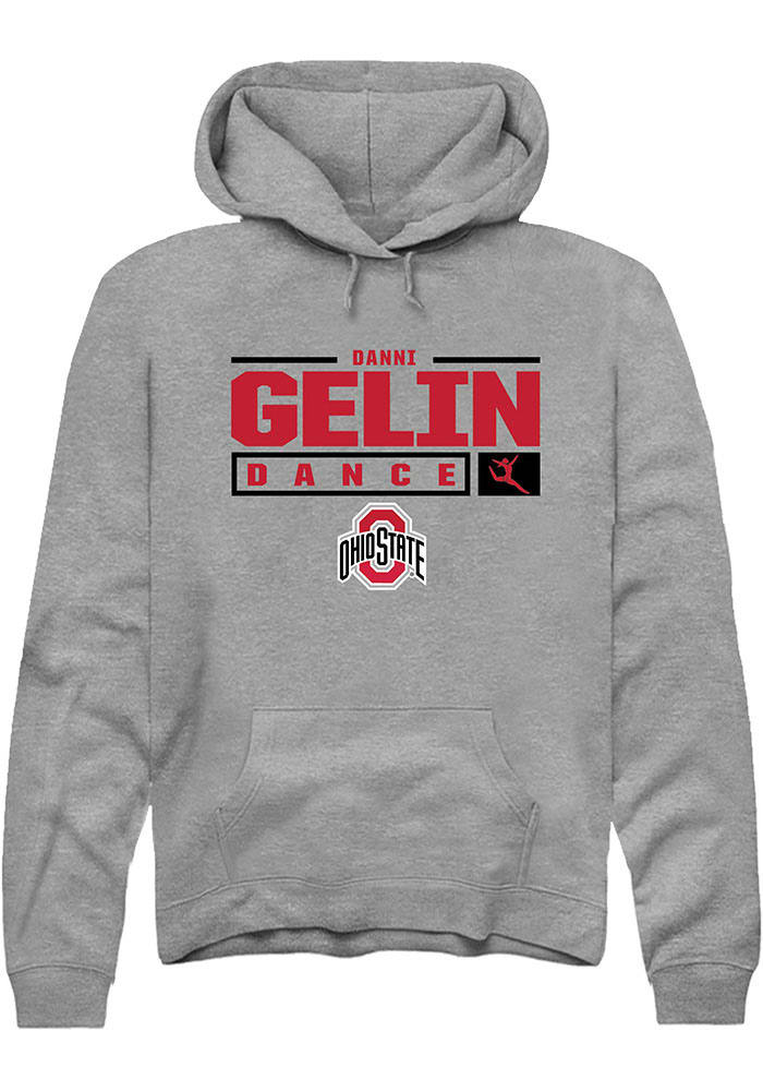 Danni Gelin  Rally Ohio State Buckeyes Mens Graphite NIL Stacked Box Long Sleeve Hoodie