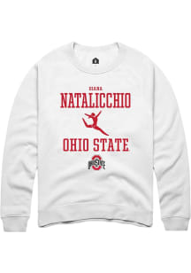 Diana Natalicchio  Rally Ohio State Buckeyes Mens White NIL Sport Icon Long Sleeve Crew Sweatshi..