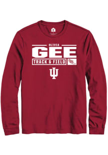 Olivia Gee Rally Mens Red Indiana Hoosiers NIL Stacked Box Tee