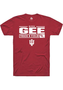 Olivia Gee Red Indiana Hoosiers NIL Stacked Box Short Sleeve T Shirt