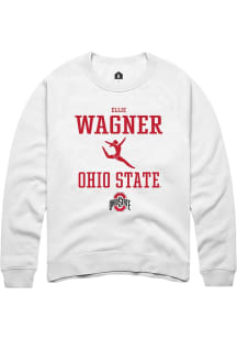 Ellie Wagner  Rally Ohio State Buckeyes Mens White NIL Sport Icon Long Sleeve Crew Sweatshirt