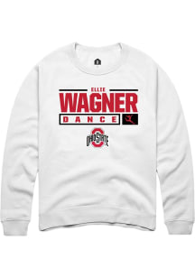 Ellie Wagner  Rally Ohio State Buckeyes Mens White NIL Stacked Box Long Sleeve Crew Sweatshirt