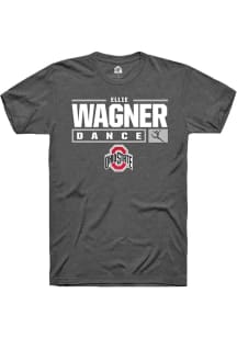 Ellie Wagner  Ohio State Buckeyes Dark Grey Rally NIL Stacked Box Short Sleeve T Shirt