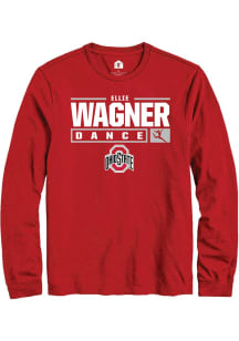 Ellie Wagner  Ohio State Buckeyes Red Rally NIL Stacked Box Long Sleeve T Shirt