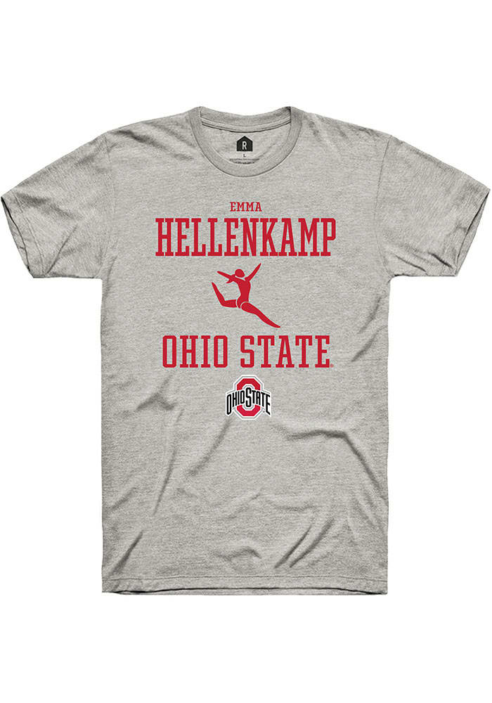 Emma Hellenkamp  Ohio State Buckeyes Ash Rally NIL Sport Icon Short Sleeve T Shirt