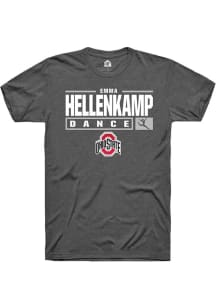 Emma Hellenkamp  Ohio State Buckeyes Dark Grey Rally NIL Stacked Box Short Sleeve T Shirt