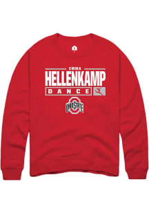 Emma Hellenkamp  Rally Ohio State Buckeyes Mens Red NIL Stacked Box Long Sleeve Crew Sweatshirt