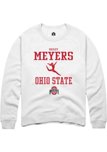 Hailey Meyers  Rally Ohio State Buckeyes Mens White NIL Sport Icon Long Sleeve Crew Sweatshirt