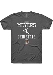 Hailey Meyers  Ohio State Buckeyes Dark Grey Rally NIL Sport Icon Short Sleeve T Shirt