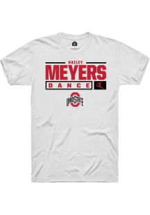 Hailey Meyers  Ohio State Buckeyes White Rally NIL Stacked Box Short Sleeve T Shirt
