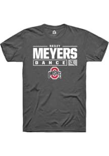 Hailey Meyers  Ohio State Buckeyes Dark Grey Rally NIL Stacked Box Short Sleeve T Shirt