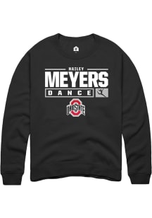 Hailey Meyers  Rally Ohio State Buckeyes Mens Black NIL Stacked Box Long Sleeve Crew Sweatshirt