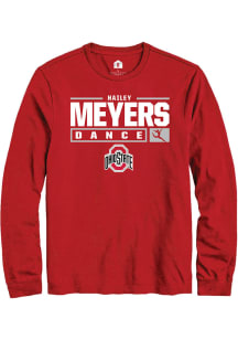 Hailey Meyers  Ohio State Buckeyes Red Rally NIL Stacked Box Long Sleeve T Shirt