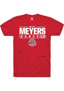 Hailey Meyers  Ohio State Buckeyes Red Rally NIL Stacked Box Short Sleeve T Shirt