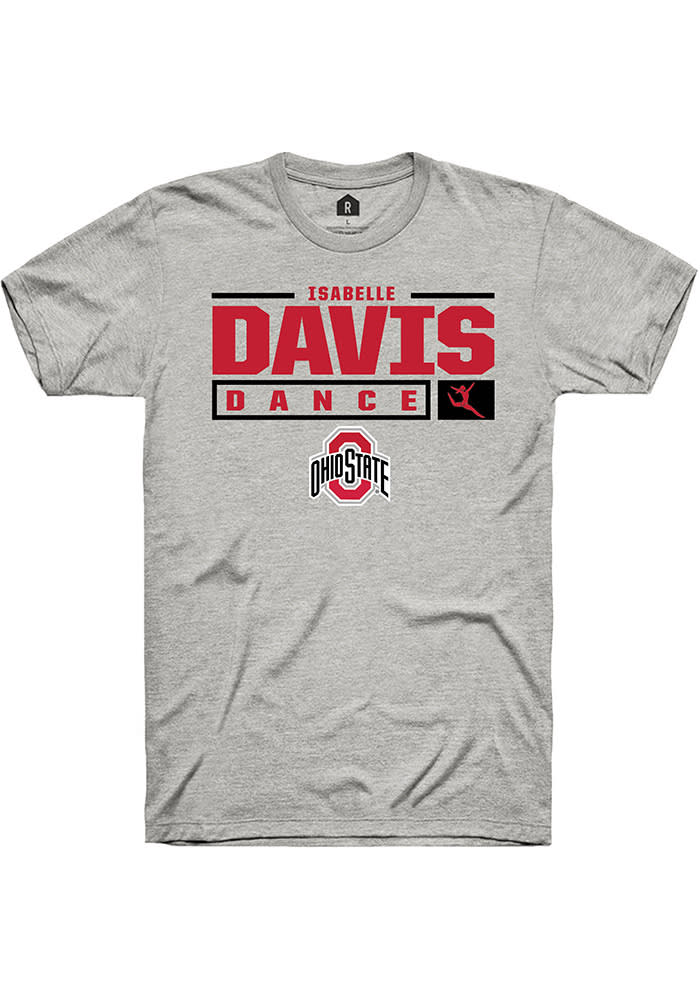 Isabelle Davis  Ohio State Buckeyes Ash Rally NIL Stacked Box Short Sleeve T Shirt