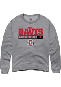 Isabelle Davis  Rally Ohio State Buckeyes Mens Graphite NIL Stacked Box Long Sleeve Crew Sweatsh..