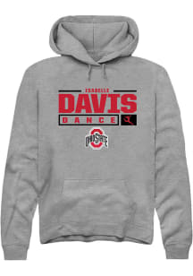 Isabelle Davis  Rally Ohio State Buckeyes Mens Graphite NIL Stacked Box Long Sleeve Hoodie