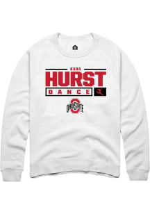 Kara Hurst Rally Mens White Ohio State Buckeyes NIL Stacked Box Crew Sweatshirt