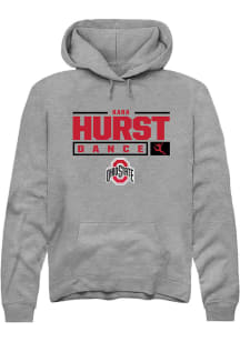 Kara Hurst Rally Mens Graphite Ohio State Buckeyes NIL Stacked Box Hooded Sweatshirt