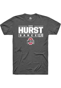 Kara Hurst Dark Grey Ohio State Buckeyes NIL Stacked Box Short Sleeve T Shirt