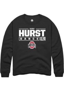 Kara Hurst Rally Mens Black Ohio State Buckeyes NIL Stacked Box Crew Sweatshirt