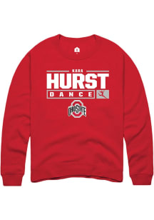 Kara Hurst Rally Mens Red Ohio State Buckeyes NIL Stacked Box Crew Sweatshirt