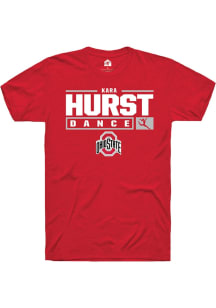 Kara Hurst Red Ohio State Buckeyes NIL Stacked Box Short Sleeve T Shirt
