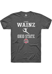 Lauren Wainz  Ohio State Buckeyes Dark Grey Rally NIL Sport Icon Short Sleeve T Shirt