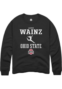 Lauren Wainz  Rally Ohio State Buckeyes Mens Black NIL Sport Icon Long Sleeve Crew Sweatshirt