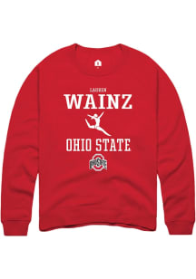 Lauren Wainz  Rally Ohio State Buckeyes Mens Red NIL Sport Icon Long Sleeve Crew Sweatshirt