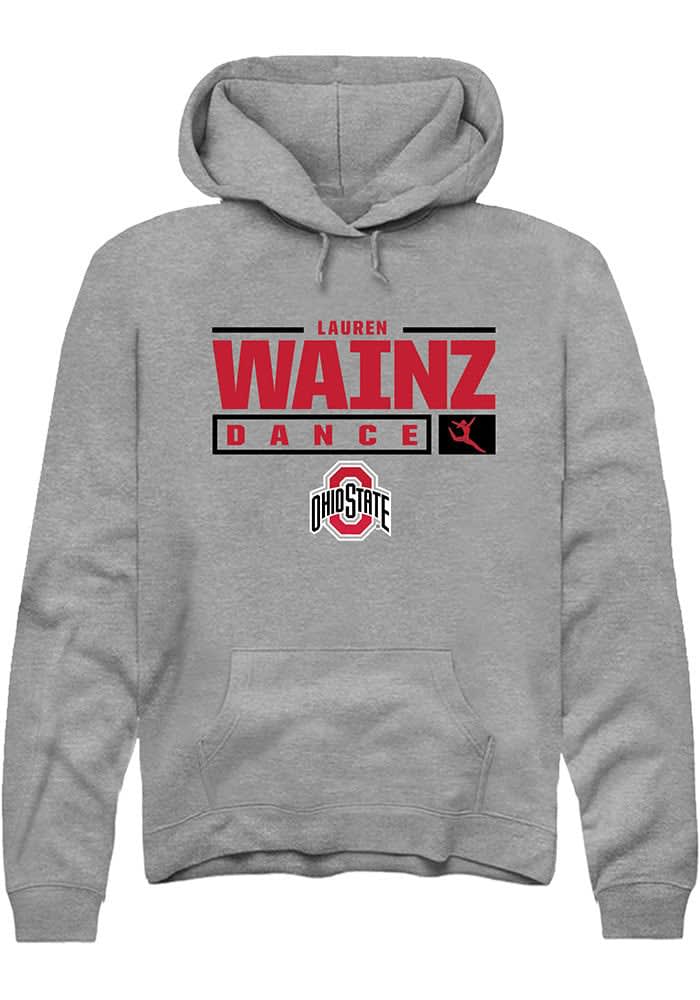 Lauren Wainz  Rally Ohio State Buckeyes Mens Graphite NIL Stacked Box Long Sleeve Hoodie