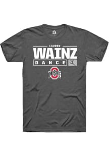 Lauren Wainz  Ohio State Buckeyes Dark Grey Rally NIL Stacked Box Short Sleeve T Shirt