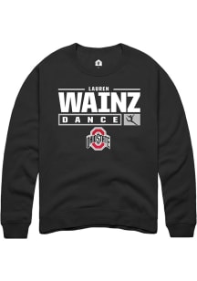 Lauren Wainz  Rally Ohio State Buckeyes Mens Black NIL Stacked Box Long Sleeve Crew Sweatshirt