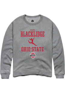 Macie Blacklidge  Rally Ohio State Buckeyes Mens Graphite NIL Sport Icon Long Sleeve Crew Sweats..