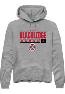 Macie Blacklidge  Rally Ohio State Buckeyes Mens Grey NIL Stacked Box Long Sleeve Hoodie