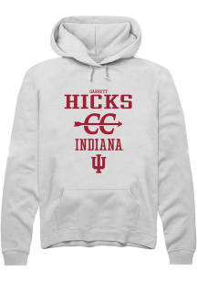 Garrett Hicks Rally Mens White Indiana Hoosiers NIL Sport Icon Hooded Sweatshirt