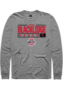 Macie Blacklidge  Ohio State Buckeyes Grey Rally NIL Stacked Box Long Sleeve T Shirt