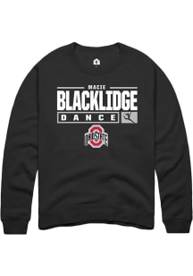 Macie Blacklidge  Rally Ohio State Buckeyes Mens Black NIL Stacked Box Long Sleeve Crew Sweatshi..