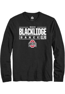 Macie Blacklidge  Ohio State Buckeyes Black Rally NIL Stacked Box Long Sleeve T Shirt